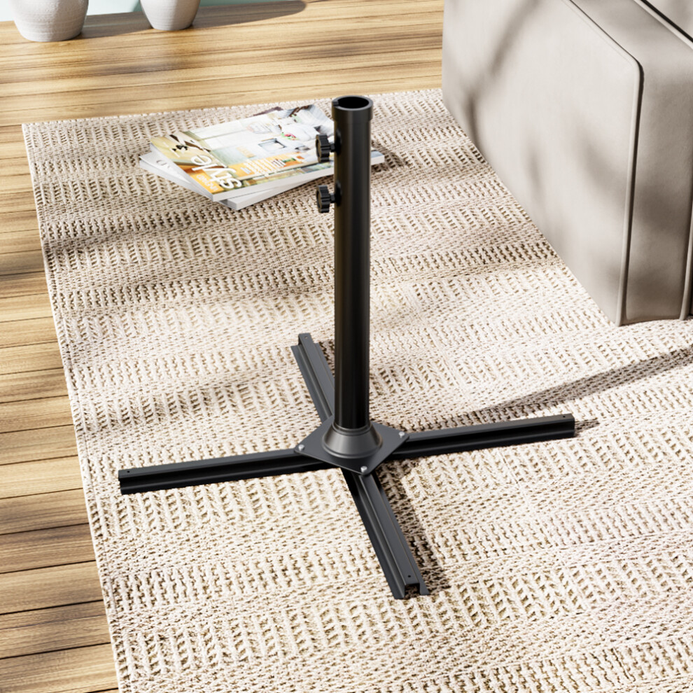 Metal Cross Shape Parasol Umbrella Base Garden Parasol Free Standing Base