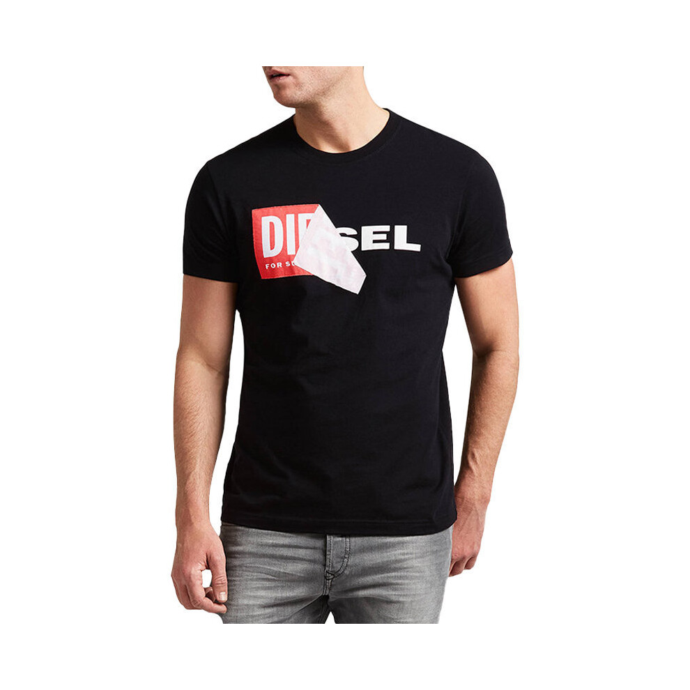 Diesel (L, ) T Diego Qa Mens T Shirt Casual Cotton Tee Black