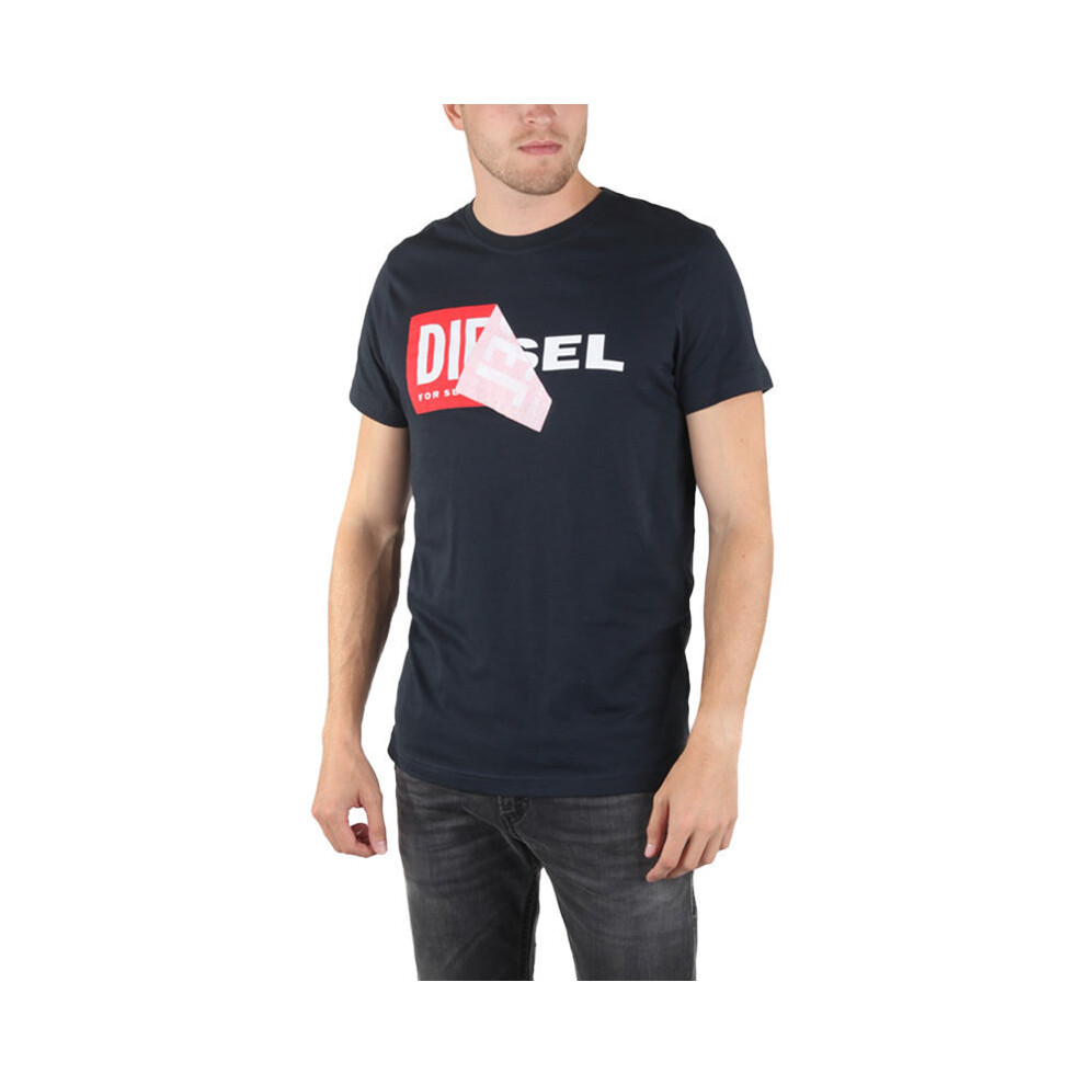 Diesel (M, Navy) T Diego Qa Mens T Shirt Casual Cotton Tee Blue