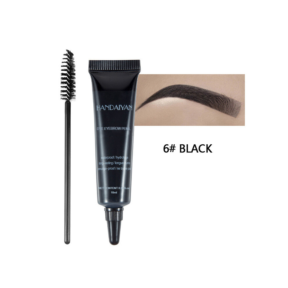 (6# BLACK) Waterproof Lasting Eyebrow Tint Gel with Brush