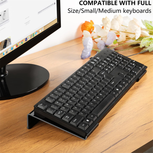 Acrylic Computer Keyboard Stand for Desk, Keyboard Riser Tilt Lift 1