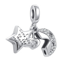 I Love you to the Moon and Back Charm for Pandora Bracelet
