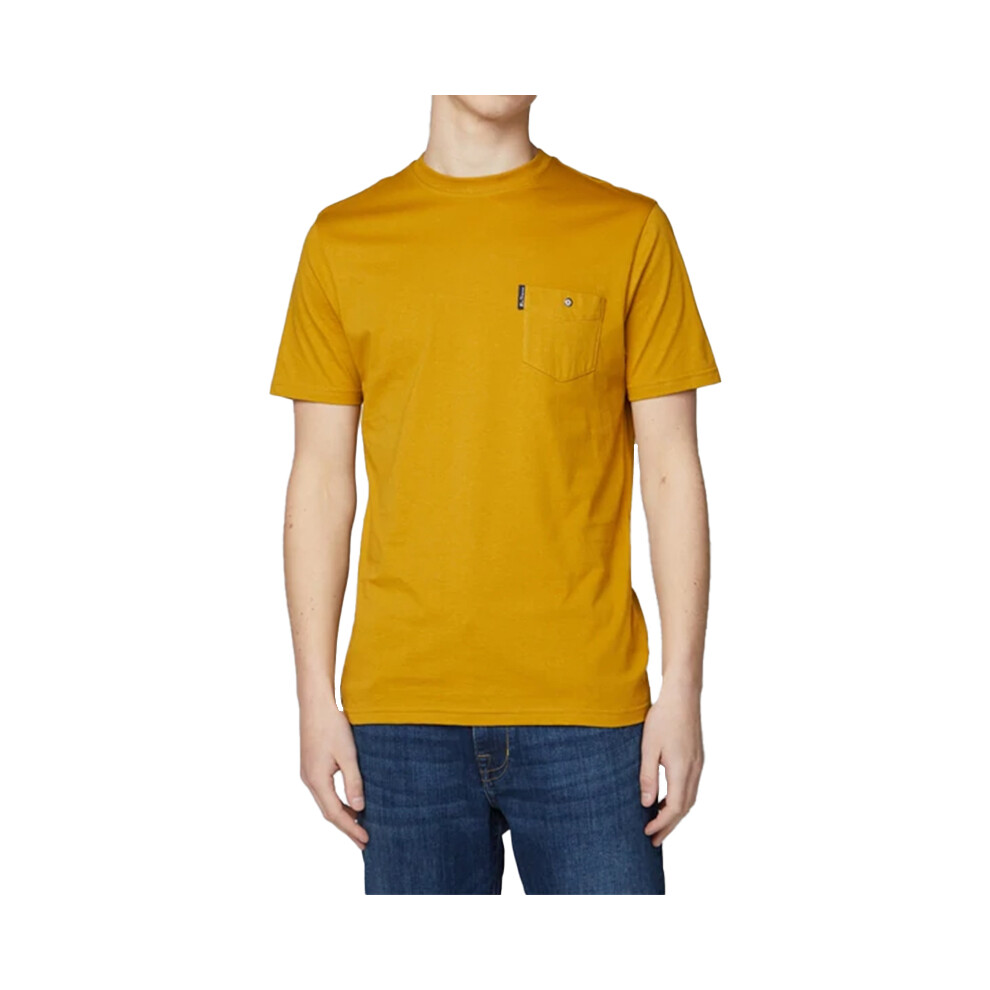 (Gold, XL) BEN SHERMAN Mens T Shirt Plain Casual Summer Tee