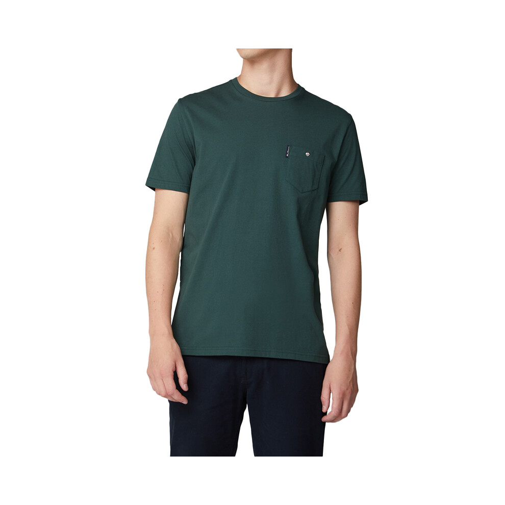 (Dark Green, 2XL) BEN SHERMAN Mens T Shirt Plain Casual Summer Tee