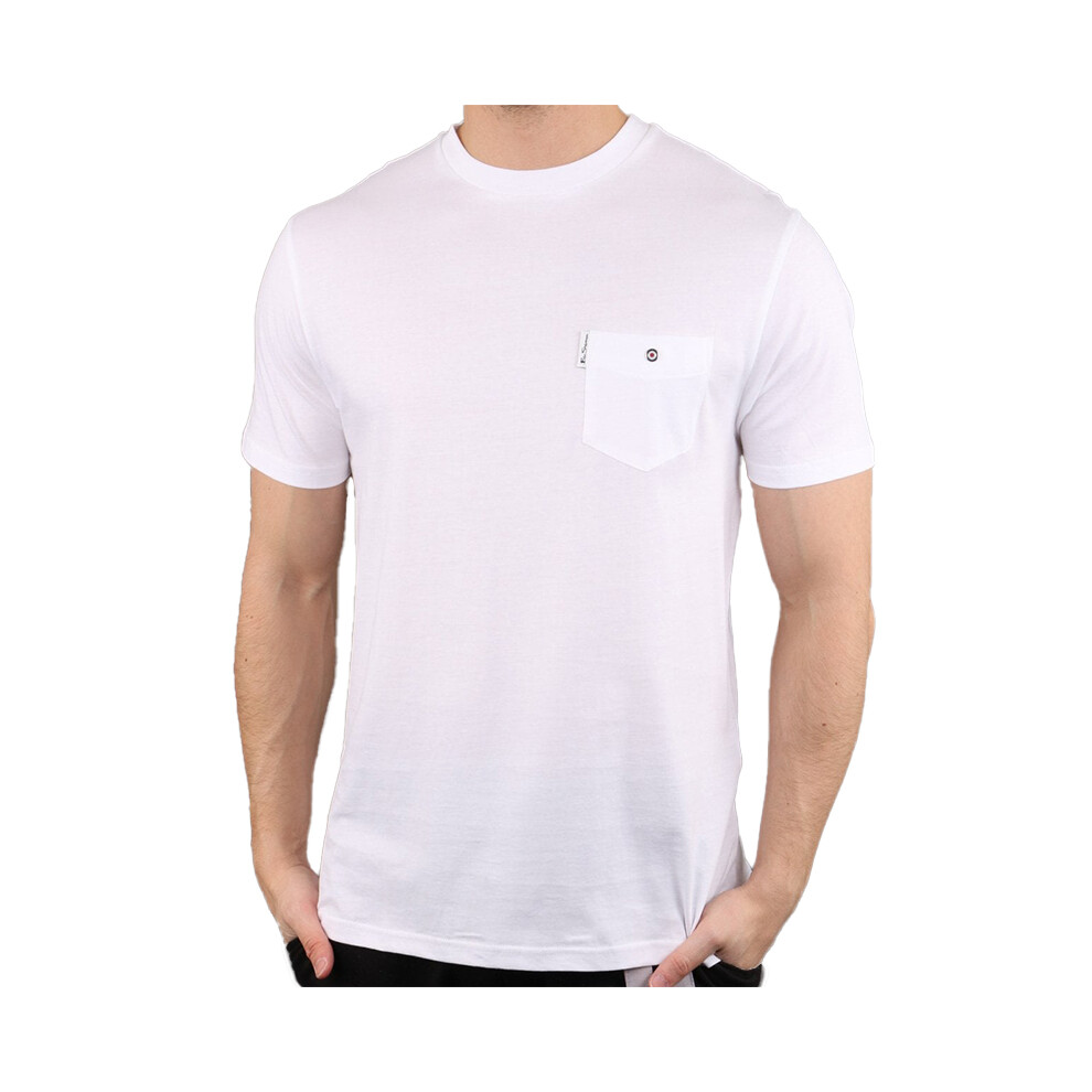 (White, S) BEN SHERMAN Mens T Shirt Plain Casual Summer Tee