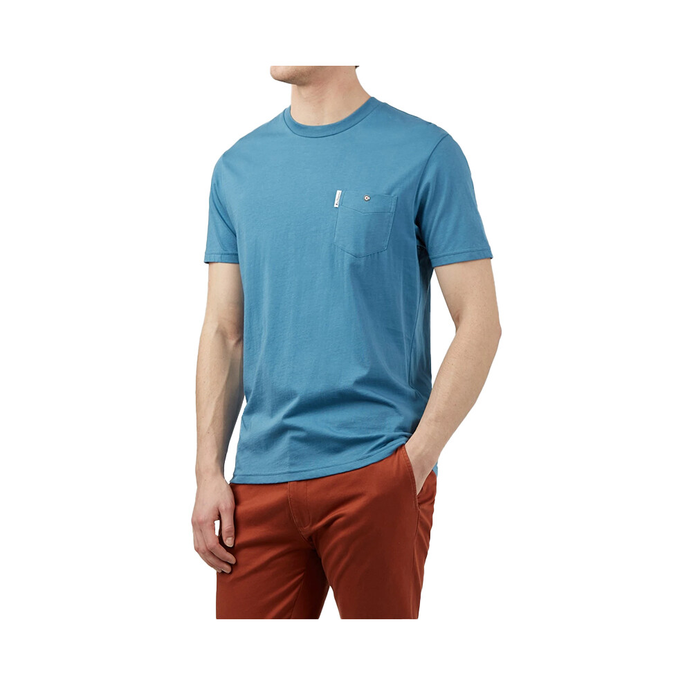 (Blue, M) BEN SHERMAN Mens T Shirt Plain Casual Summer Tee