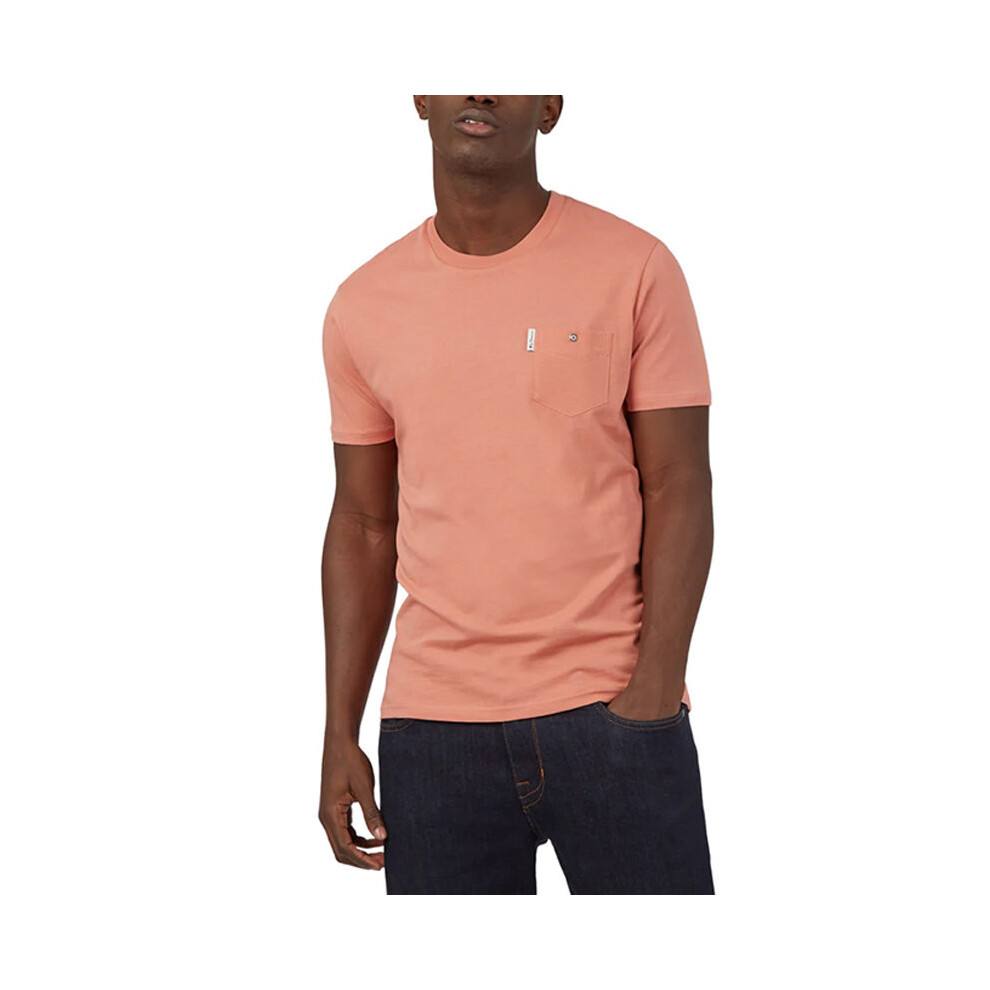 (Peach, XS) BEN SHERMAN Mens T Shirt Plain Casual Summer Tee