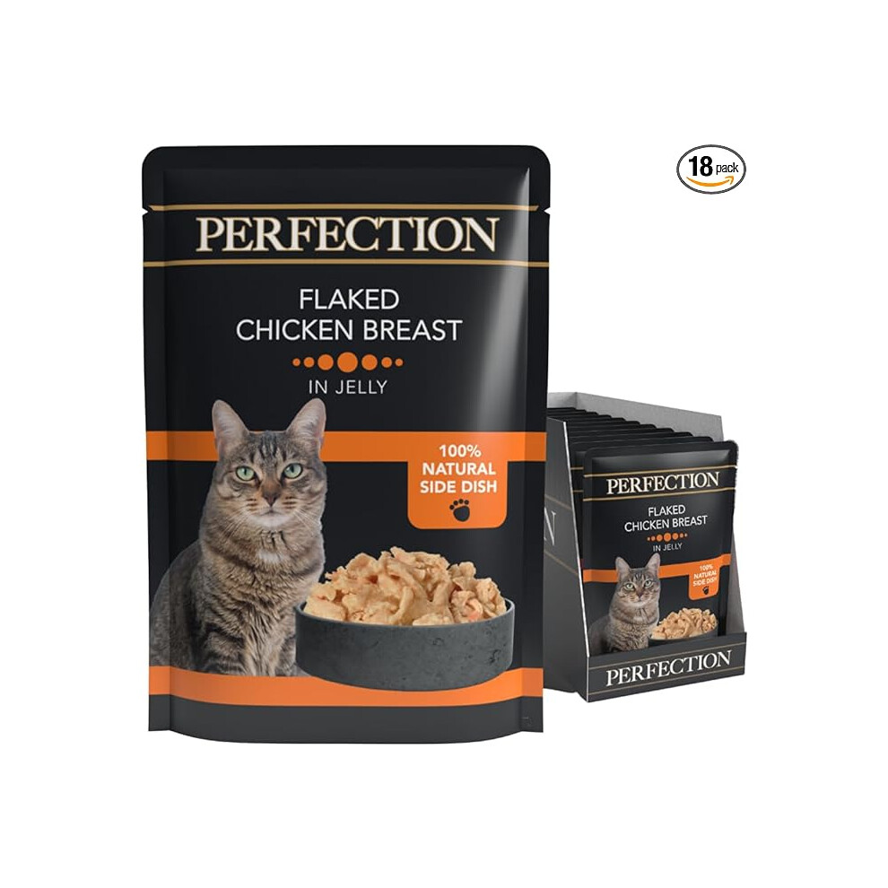 HiLife Perfection Adult Wet Cat Food, Flaked Chicken Breast in Jelly, Grain Free & Made With 100% Natural Ingredients (18 Pouches x 70g)