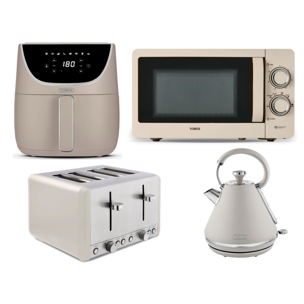 Tower Cavaletto Latte Kettle Toaster 20L Microwave & 6L Air Fryer Set