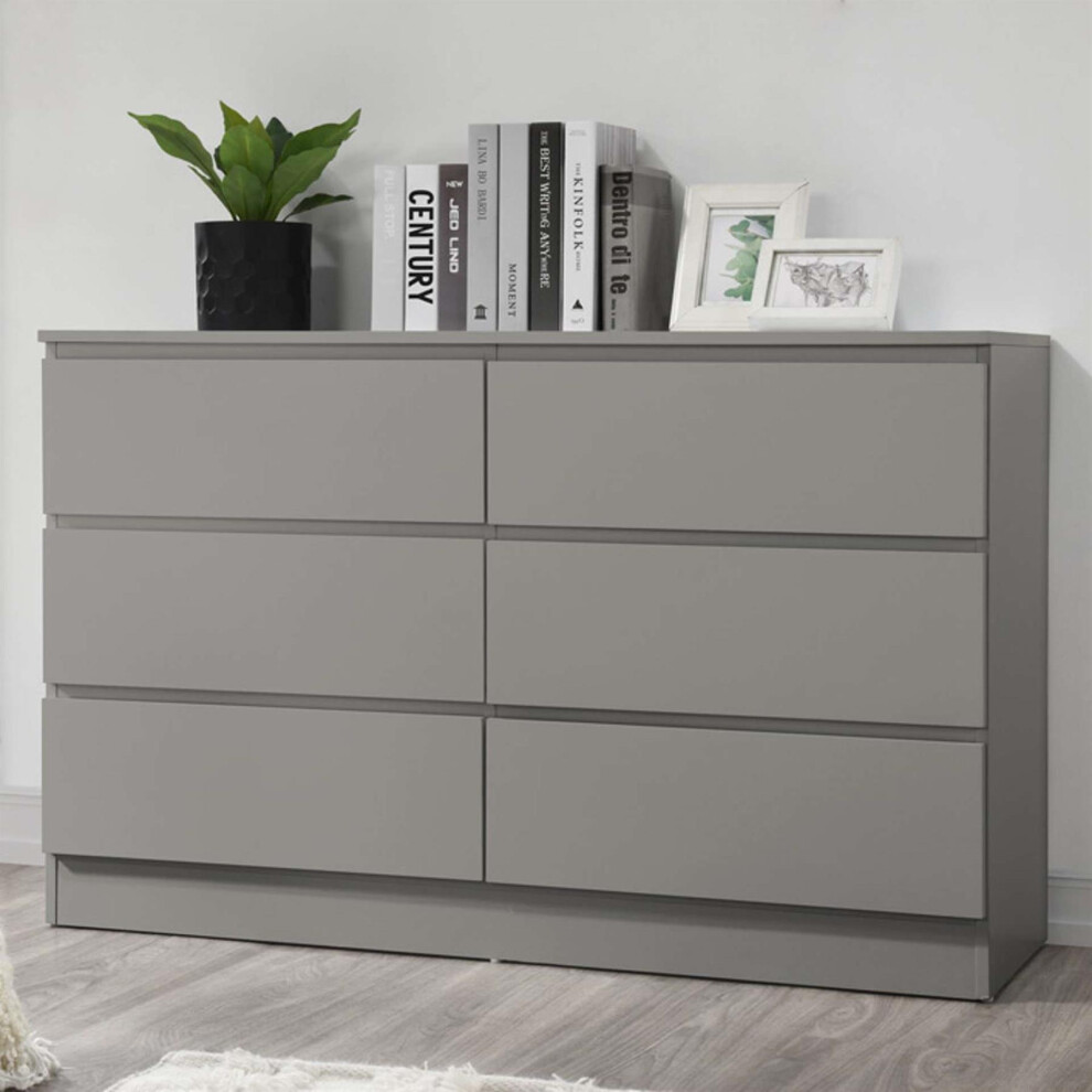 Birlea Grey Oslo 6 Drawer Chest, Sports Direct - Image 4