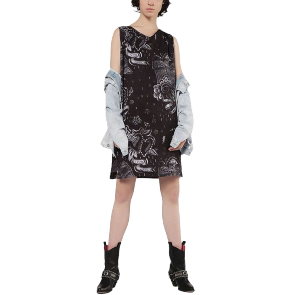 (Black, S) DIESEL D MAY Womens Short Dress Party Tops