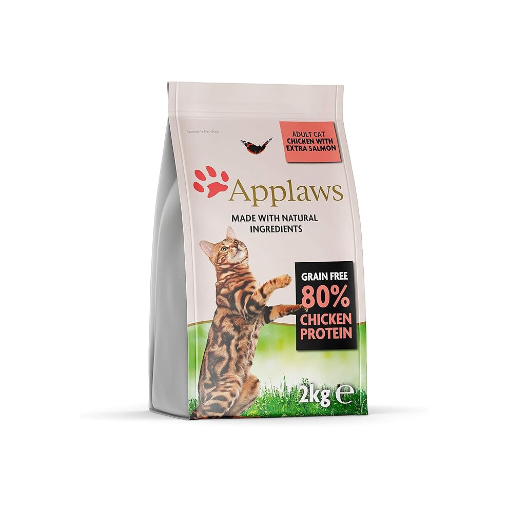 Complete Applaws Complete and Grain Free Dry Adult Cat Food, Chicken with Salmon, 2kg (Pack of 1)