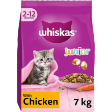 Whiskas Junior Chicken 7 kg Bag, Kitten Cat Dry Food - Pack May Vary