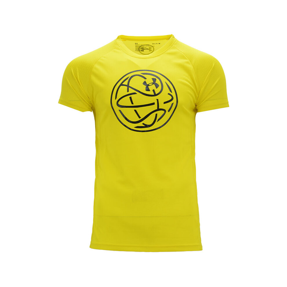 (Yellow (Maze), L) UNDER ARMOUR Dri-Fit Mens T Shirts Quick Dry Sport