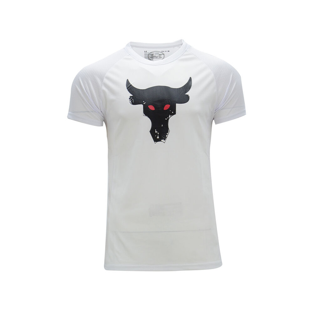 (White (Bull), M) UNDER ARMOUR Dri-Fit Mens T Shirts Quick Dry Sport