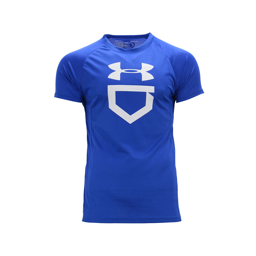 (Blue (Logo), L) UNDER ARMOUR Dri-Fit Mens T Shirts Quick Dry Sport