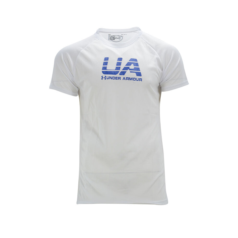 (White (UA), XL) UNDER ARMOUR Dri-Fit Mens T Shirts Quick Dry Sport