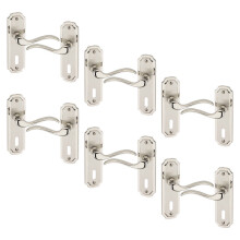 (6x Satin Nickel Keyhole) Constance Metal Lever Latch Door Handles Set