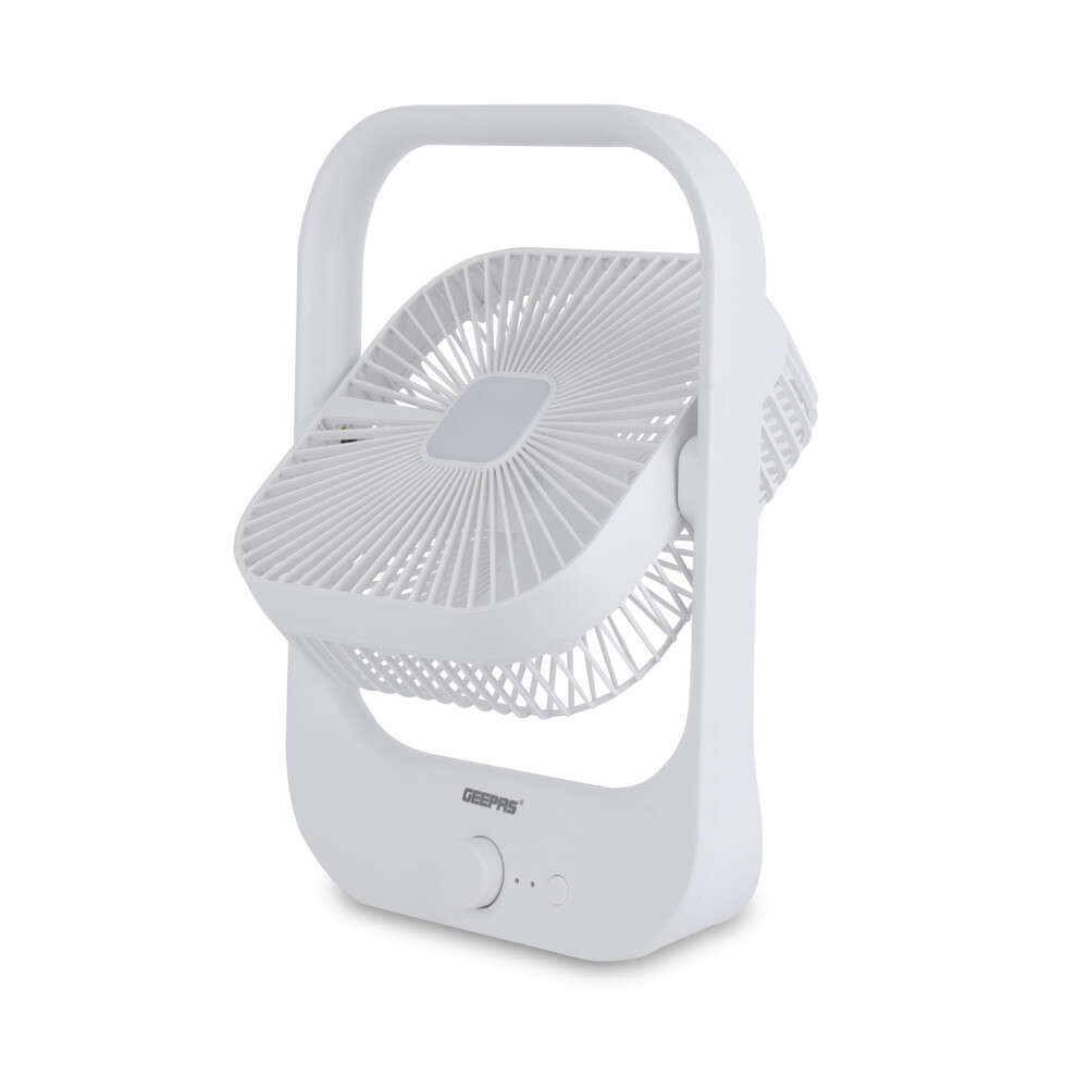 GEEPAS Desk Fan Silent, 3 Speeds USB Fan 1200mAh Rechargeable Battery