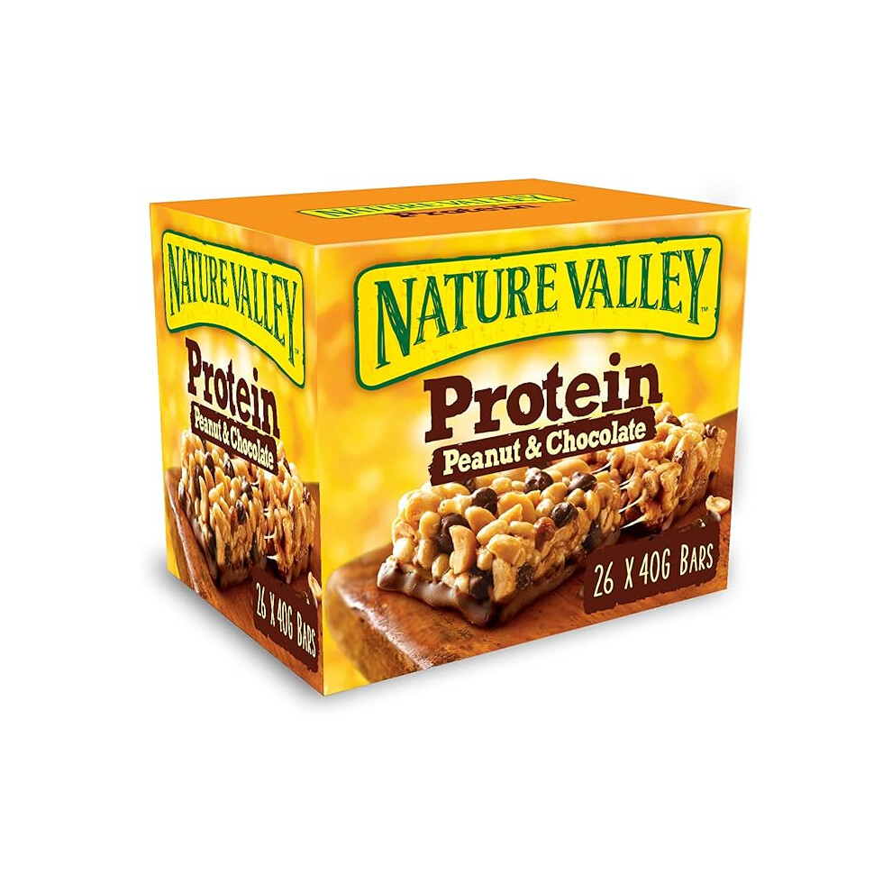 Nature Valley Protein Peanut & Chocolate Gluten Free Cereal Bars, 40 g (Pack of 26 )