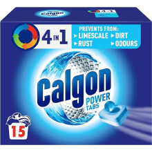 Calgon 4-in-1 Washing Machine Cleaner and Water Softener Tablets, Removes Limescale & Odours, Deep Clean, Units: 15 Tablets, Pack of 1