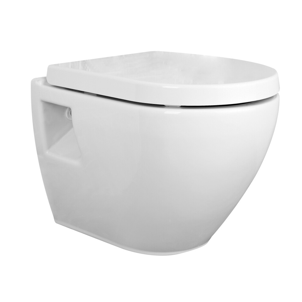 Contemporary Bathroom Round Toilet Pan  , 350mm x 355mm, White