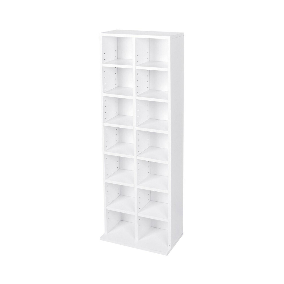 (White) Hampton&Stewart CD Media Tower Rack White/Black