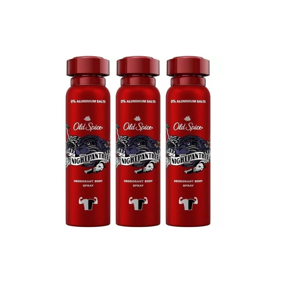 X3 Old Spice Nightpanther Deodorant Body Spray Men Long Lasting Fragrance 150ml