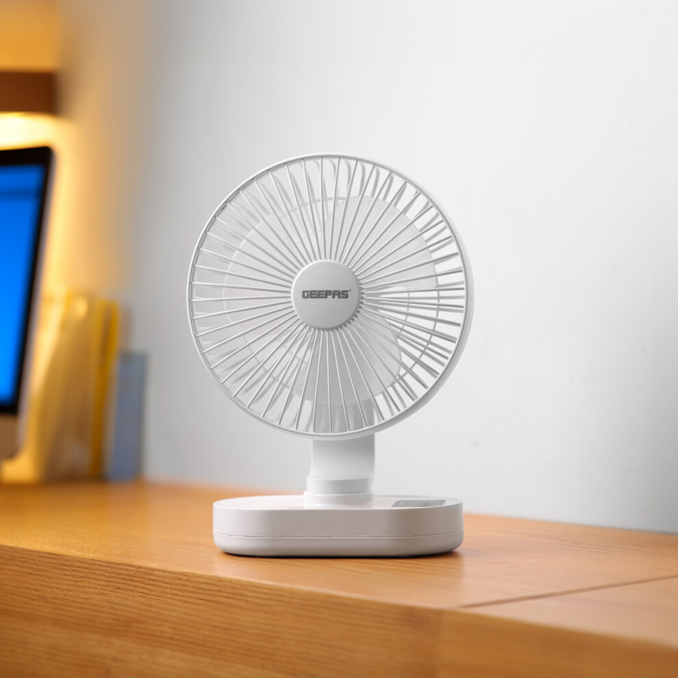 GEEPAS 8 inch Portable Rechargeable Desk Fan 3 Speeds Silent on OnBuy