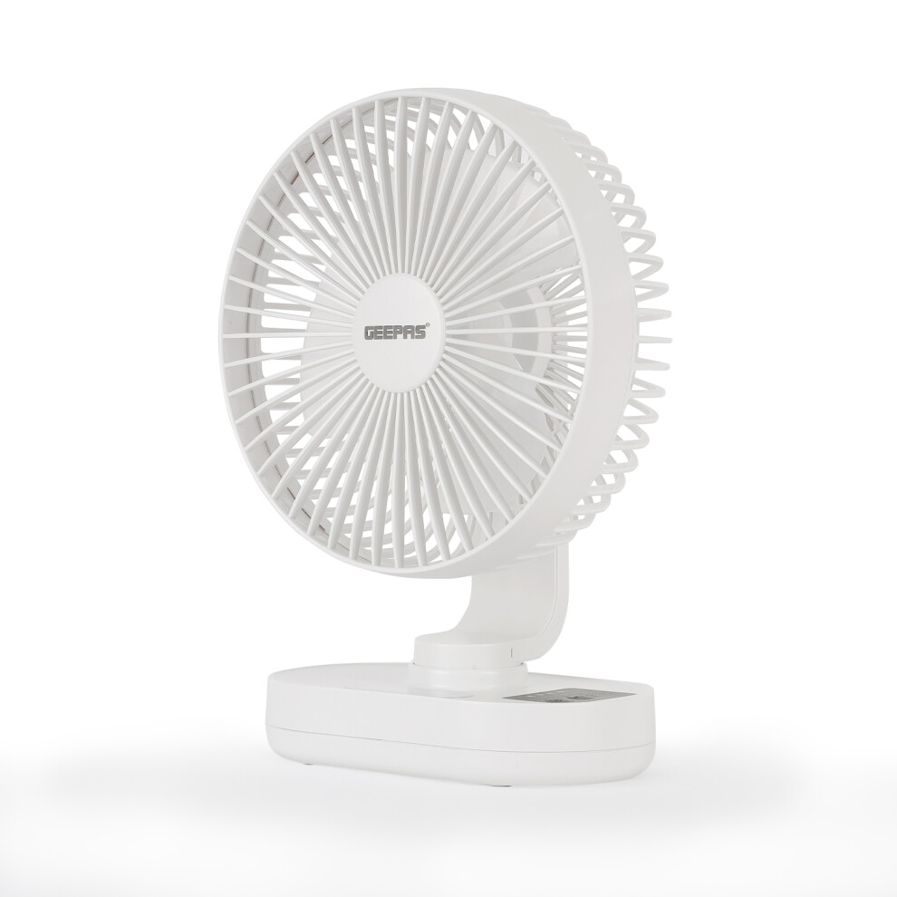 GEEPAS 8-inch Portable Rechargeable Desk Fan 3 Speeds Silent