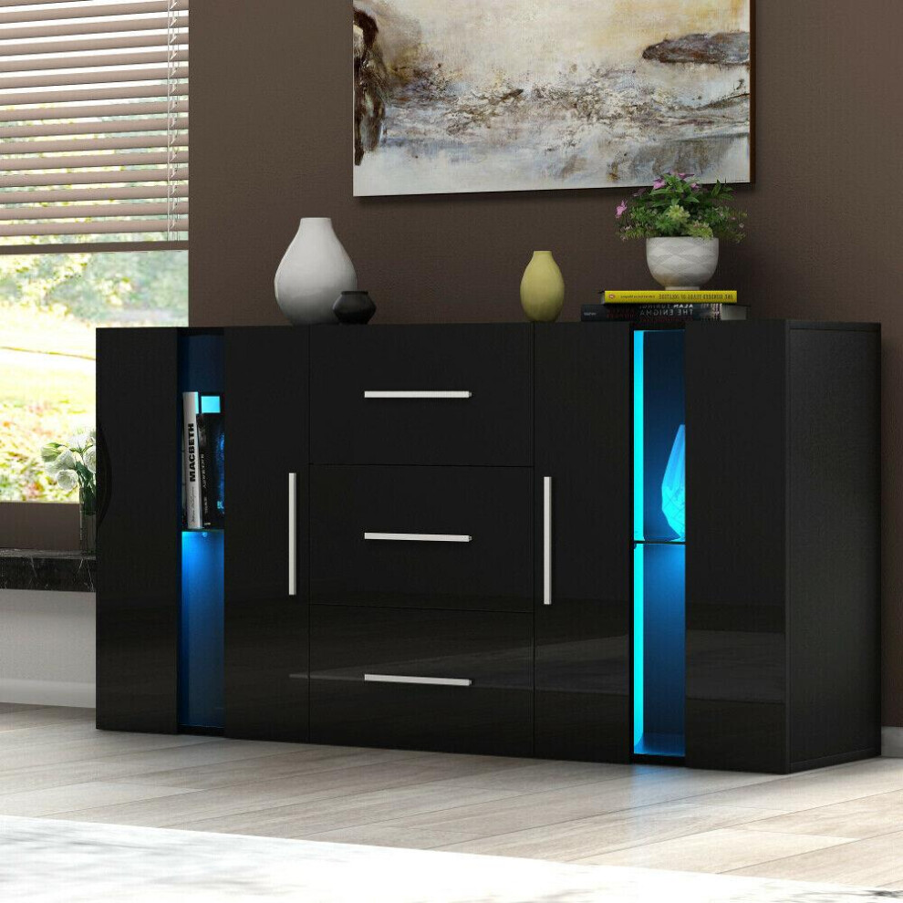 (Black) Hampton&Stewart Modern Sideboard Storage Cupboards