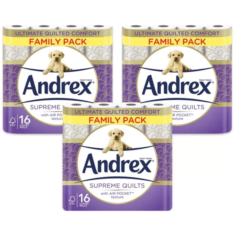 Andrex Supreme 48 Quilted Toilet Rolls (Pack Of 3)