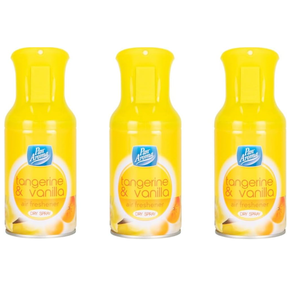 Pan Aroma Tangerine & Vanilla Trigger Spray Air Freshener Fruity Scent 3x 250mls