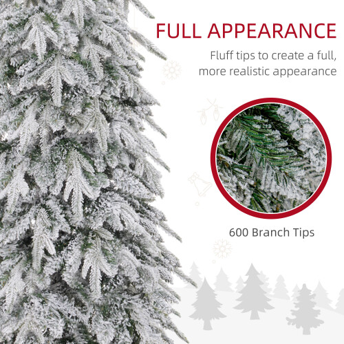 Homcom HOMCOM 6ft Flocked Pencil Christmas Tree with Auto Open, Steel Base 1