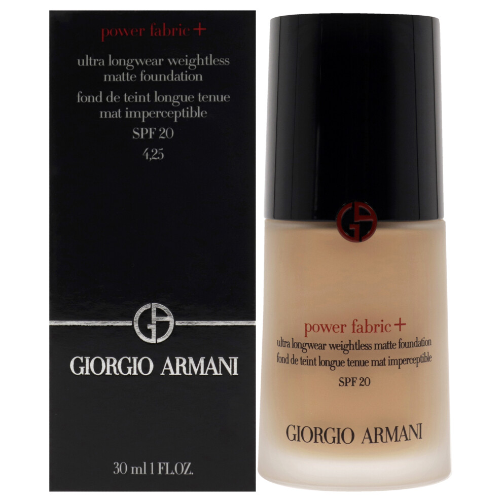 Power Fabric Plus Longwear Weightless Matte Foundation SPF 20 - 4.25 by Giorgio Armani for Women - 1 oz Foundation
