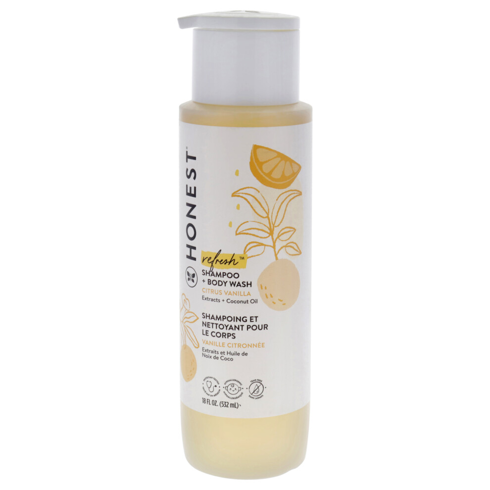 The Honest Company 2-In-1 Cleansing Shampoo + Body Wash | Gentle For Baby | Naturally Derived Tear-Free Hypoallergenic | Citrus Vanilla Refresh 18 Proper - Honest Jons Records