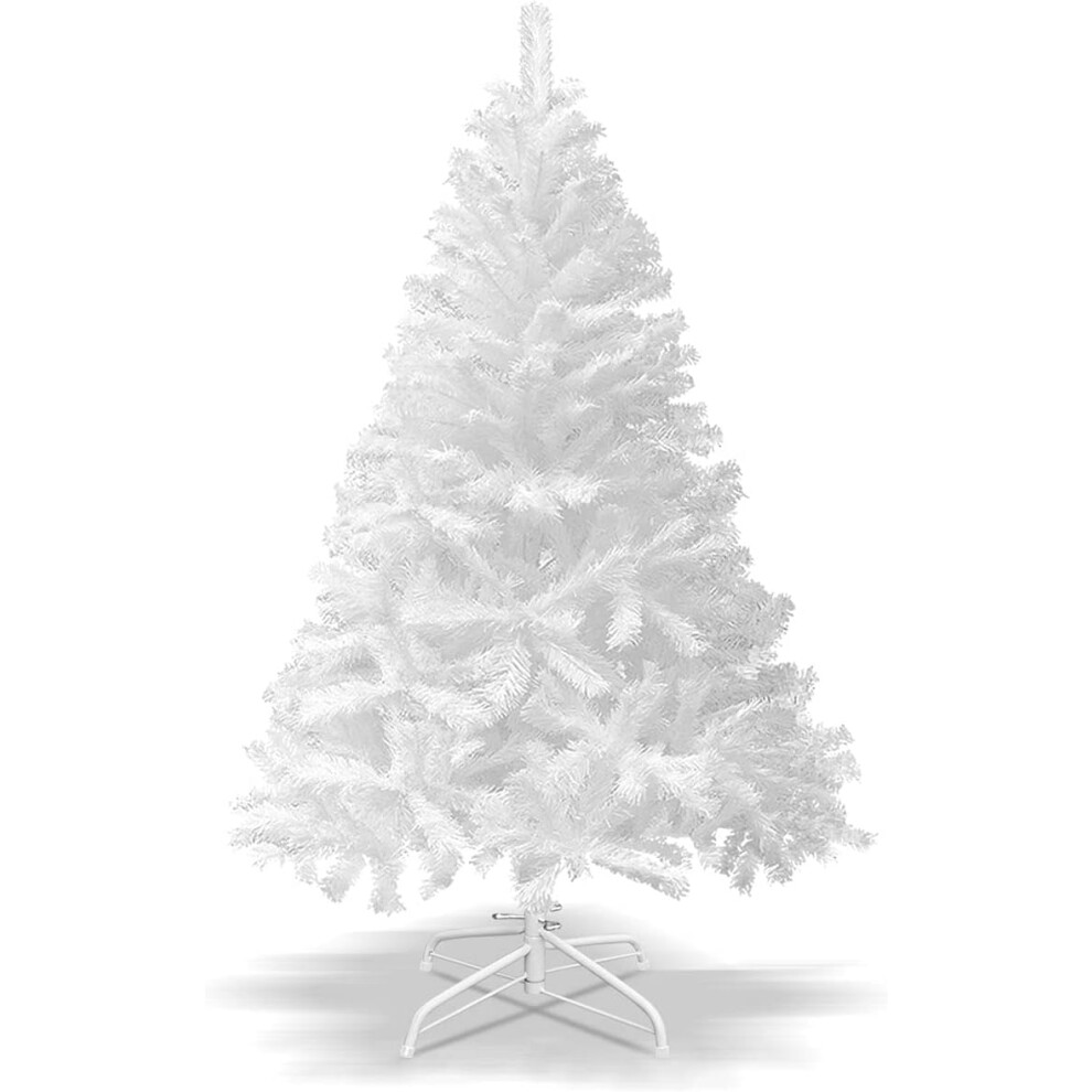 (7FT White) Artificial Christmas Tree with Sturdy Metal Stand