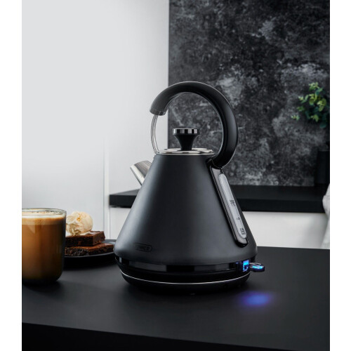 Tower Tower Sera Black Pyramid Kettle 4 Slice Toaster & Canisters Set 1