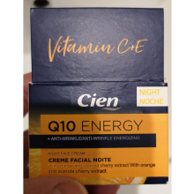 Cien Q10 Energy Energizing Anti-Wrinkle Night Cream Vitamin C + E 50ml