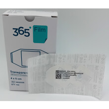 365 Transparent Film Dressing 4 x 5 cm Box of 100 - REF: 36590006