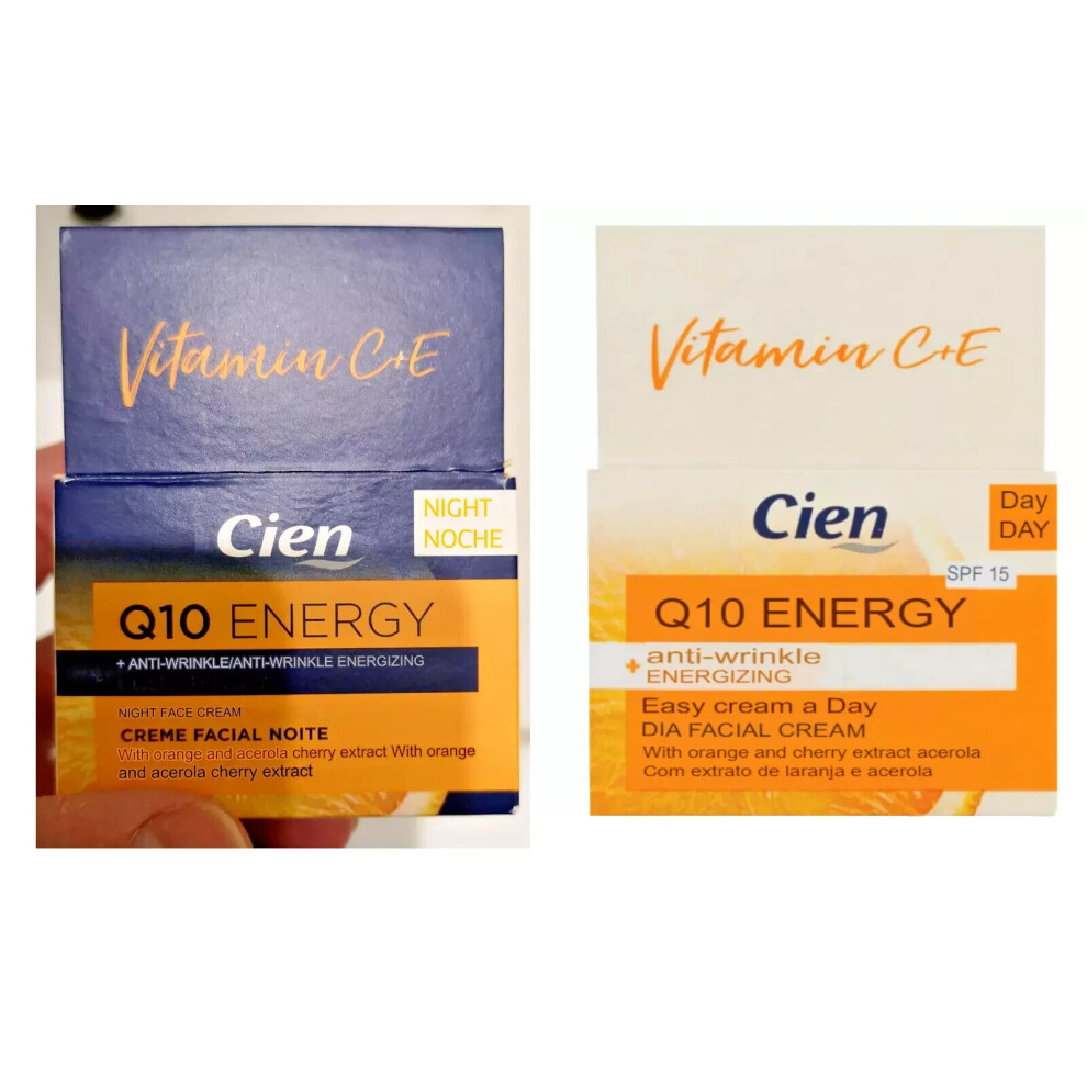 Cien Cream Q10 Energy Energizing Anti-Wrinkle & Night 2 X 50Ml