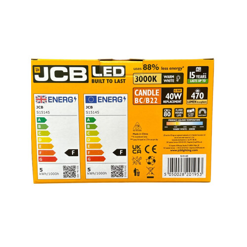 JCB JCB 4.9w B22 candle 4 pack x2 2