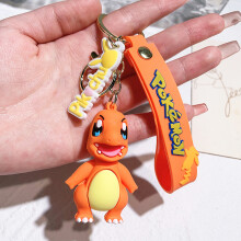 (Charizard) 2024 Pokmon Keychain Set Pikachu Psyduck Squirtle Silicone Adorable Charms