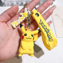 (Pikachu) 2024 Pokmon Keychain Set Pikachu Psyduck Squirtle Silicone Adorable Charms