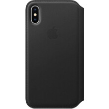 Official Apple iPhone X/XS Leather Folio Case Black with Card Slots - MQRV2ZM/A