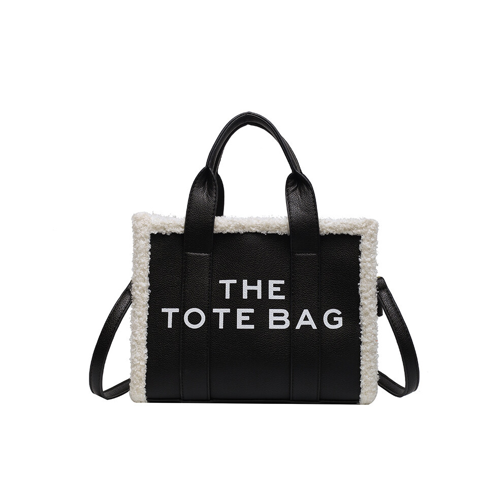 (Black) 2024 New Trend Fashion Tote Tote Bag Niche Design Letter Shoulder Bag