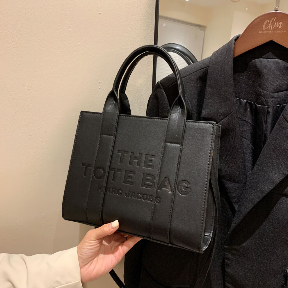 (Black) 2024 Spring and Summer Light Luxury Tote Women's Bag Fashion Hundred Handheld Single Shoulder Crossbody Ladies Bag