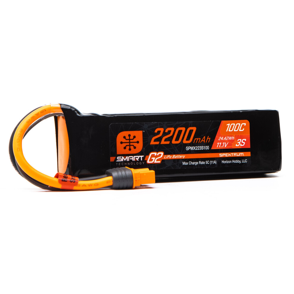 Spektrum 11.1V 2200Mah 3S 100C Smart G2 Lipo Battery: Ic3 Spmx223s100 605482763704