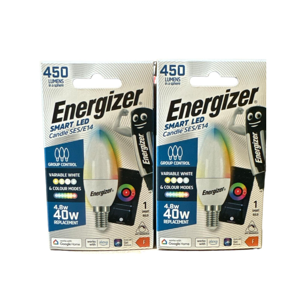 Energizer smart e14 candle, 4.8w 470lm  pack of 2