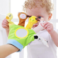 (green) Stuffed Hand Puppet Theater Shows Toys 5 Animal Designs Hand Puppet Gloves Interactive Educational Toy For Kids Imaginative